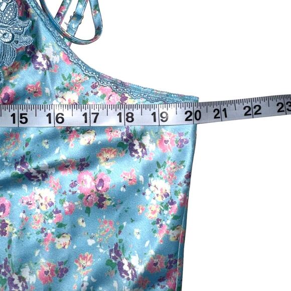 NWOT LoveShackFancy Lylia Blue Floral Satin Cami Top in Pool Party - Picture 5 of 9